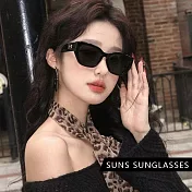 【SUNS】抗UV太陽眼鏡 復古港風韓版貓眼墨鏡 經典潮流墨鏡 高質感墨鏡 S535 黑框灰片