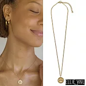 ELLIE VAIL 邁阿密防水珠寶 金色智慧之眼 鑲鑽圓形錢幣項鍊 Harlan Evil Eye