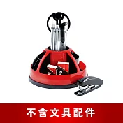 【O-Life】旋轉置物整理收納盒-不含文具/小物整理盒/儲物盒/桌面收納 黑紅色