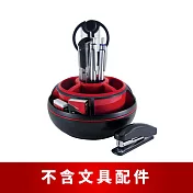 【O-Life】360度旋轉置物收納盒-不含文具/小物整理盒/儲物盒/桌面收納 黑紅色