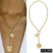 ELLIE VAIL 邁阿密防水珠寶 鑲鑽愛心X光芒太陽雙墜項鍊 金色Y字鍊 Nikita Toggle