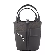 Hermes 愛馬仕 Picotin Lock Go Team 18CM W刻 SWIFT牛皮拼毛氈桶包(AA黑色/烏木/銀釦)