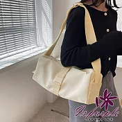 【iSPurple】休閒時尚 運動旅遊套拉桿手提肩背吐司包/ 米白色