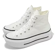 Converse 休閒鞋 All Star Lift Double Stack 男鞋 女鞋 白 黑 高筒 厚底 增高 A12976C 23.5cm WHITE/BLACK