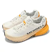 Merrell 越野跑鞋 Agility Peak 5 男鞋 白 橘黃 緩衝 抓地 戶外 運動鞋 ML068331 25.5cm EGGSHELL/RUSH