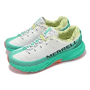 Merrell 越野跑鞋 Agility Peak 5 男鞋 白 綠 緩衝 抓地 戶外 運動鞋 ML068339 28cm WHITE/TURQUOISE