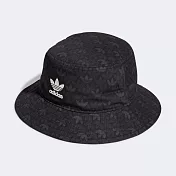 ADIDAS MONOGRAM BUCKET 男女休閒帽-IU0043 S-M 黑色