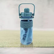 彈跳吸管太空壺(附背帶)-600ml-藍色-2入