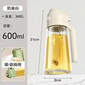 【COMET】噴倒兩用玻璃油壺(001-600) 奶油白