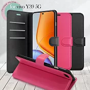 Dapad for VIVO Y39 5G 百搭時代多卡式夾層皮套 玫紅
