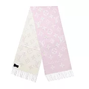 Louis Vuitton Essential Monogram圖案羊毛圍巾 粉色