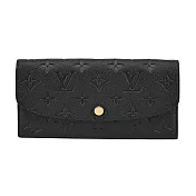 Louis Vuitton Emilie壓花牛皮信封長夾 黑色