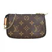 Louis Vuitton Monogram 帆布印花迷你鏈帶手提/晚宴包 咖啡