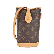 Louis Vuitton 經典Monogram Fold Me 迷你帆布斜背/圓筒包 卡其