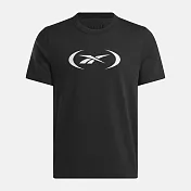 Reebok Basketball T-shirt [100214159] 男 T恤 運動上衣 短袖 黑 白