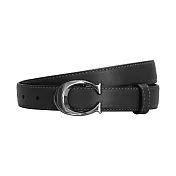 COACH LOGO皮革窄版皮帶-黑色
