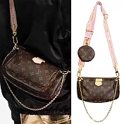 Louis Vuitton Multi Pochette Accessoires混合式斜背包 (粉色)