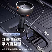 Mcdodo麥多多LQ CC485 FreeGo系列伸縮線快充車載充電器1A+2C 80W  黑色