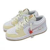 Nike 休閒鞋 Air Jordan 1 Low GS 大童 女鞋 蘑菇 奶油黃 粉紅 AJ1 一代 IB8861-151 23cm YELLOW/PINK