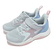 New Balance 休閒鞋 Rave Run V2 中童 寬楦 灰 藍 粉 魔鬼氈 緩衝 小朋友 運動鞋 NB YTRAVAG2-W 20cm BLUE/PINK