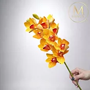 【Floral M】居家輕奢高級蝴蝶蘭魅力黃仿真花花材（1入組）