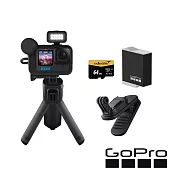 【GoPro】HERO12  Black CE創作者全方位攝影套組 (HERO12 創作者+磁吸旋轉夾+Enduro原廠充電電池+64G記憶卡) 公司貨