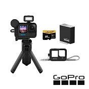 【GoPro】HERO12 Black CE創作者新手必備組 (HERO12 創作者+HERO9矽膠套+原廠充電電池+64G記憶卡) 公司貨