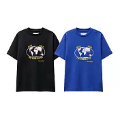 Nike Worldover Football T-Shirt 黑色/寶藍 圓領 FB2750 XS 藍