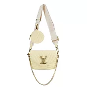 LOUIS VUITTON 新款New Wave MultiPochette絎縫小牛皮二合一 斜背包斜背包 (黃色)
