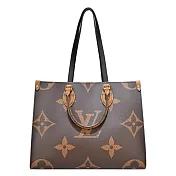 Louis Vuitton Onthego MM Monogram帆布托特包 (卡其)