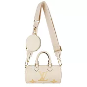 Louis Vuitton Papillon Trunk Empreinte壓花粒面牛皮圓筒兩用包 (米色)