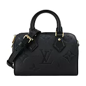 Louis Vuitton Speedy Bandouliere 20 Empreinte 皮革波士頓包 (黑色)