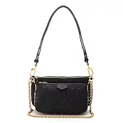 Louis Vuitton Multi Pochette Accessoires Empreinte皮革混合式斜背袋 (黑色)