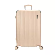 DF travel - 佛羅倫薩 ABS耐磨附杯架TSA內崁式海關密碼鎖 USB 雙排靜音飛機輪20吋行李箱-共4色 粉色