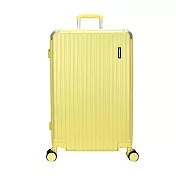 DF travel - 佛羅倫薩 ABS耐磨附杯架TSA內崁式海關密碼鎖 USB 雙排靜音飛機輪24吋行李箱-共4色 黃色