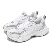 Puma 休閒鞋 Morphic AstroEscape 女鞋 白 銀 拼接 緩衝 復古跑鞋 40131301 23cm WHITE/SILVER