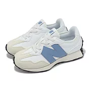 New Balance 休閒鞋 327 中童 白 藍 透氣 緩衝 魔鬼氈 小朋友 運動鞋 NB PH327SW-W