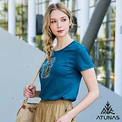 【ATUNAS 歐都納】女款款循環ATUNAS-TEX吸濕排汗短袖T恤/大尺碼A2TS2532WC- S 孔雀藍