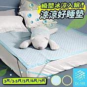 《Dr.Air透氣專家》涼涼好睡墊 單人3尺 90x186cm 瞬間降溫 透氣不悶熱 涼感床墊 涼感蓆 涼墊 床墊 輕便好收納  3尺-棋盤格藍