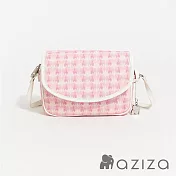 aziza 小象圖騰圓弧蓋斜背小包  果凍粉