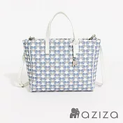 aziza 小象圖騰大容量通勤手提斜背包   千鳥藍