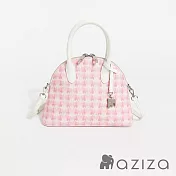 aziza 小象圖騰手提斜背貝殼包  果凍粉