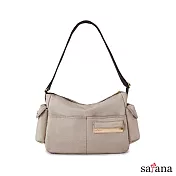 satana - Soldier輕盈通勤斜背包 - 奶茶色