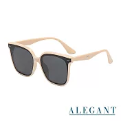 【ALEGANT】戶外時尚中性時尚方框偏光墨鏡/UV400太陽眼鏡/航太黑/麥田棕/銀河白 銀河白