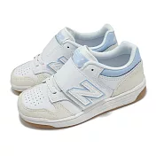 New Balance 休閒鞋 480 中童 寬楦 米白 藍 魔鬼氈 膠底 復古 小朋友 運動鞋 NB PHB480IG-W 20cm WHITE/BLUE