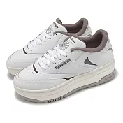 Reebok 休閒鞋 Club C Extra 女鞋 白 灰棕 復古 皮革 厚底 增高 100208961