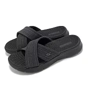 Skechers 拖鞋 Go Walk Flex Sandal 女鞋 黑 針織 緩衝 輕量 涼拖鞋 141420BKGY