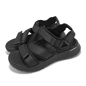 Skechers 涼鞋 Go Walk Flex Sandal 男鞋 黑 緩衝 輕量 魔鬼氈 涼拖鞋 229207BBK 27cm BLACK
