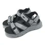 Skechers 涼鞋 Go Walk Flex Sandal 男鞋 灰 黑 緩衝 輕量 魔鬼氈 涼拖鞋 229207GYCC