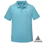 【ATUNAS 歐都納】男款迴圈吸濕排汗短袖POLO衫/大尺碼A8PS2529MC- 2XL 湖綠